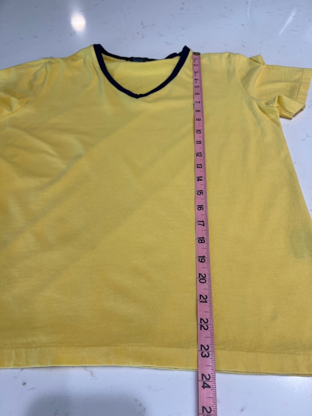 Ralph Lauren Sport Yellow V Neck Tee Pony Logo Short Sleeve L - Picture 6 of 6